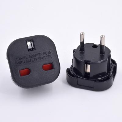 China Commercial Cheap Price Portable Travel Adapter 2 Pin UK To EU Adapter 10A/16A Plug With Plug for sale