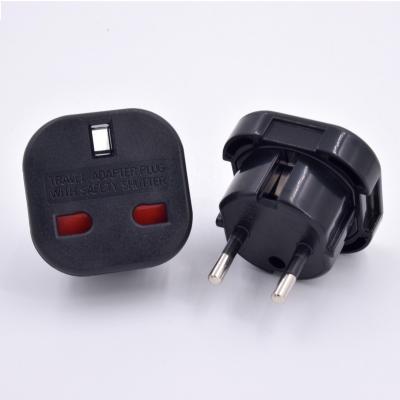 China Commercial Brand New Hot Selling UK To EU EU Adapter Plug 2 Pin Tabletop To UK 3 Pin Adapter for sale