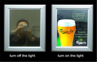 China Black / Sliver Frameless Advertising LED Magic Mirror Light Box , Long Service Life for sale