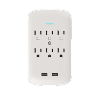 China American Wall Outlet 6 Outlets Residential / General Purpose Current Tap With USB Ports ETL CETL Approved for sale