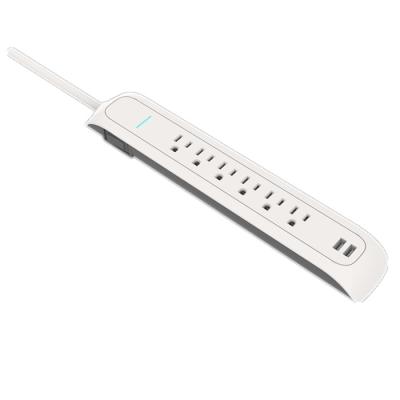 China Commercial ETLUL Approved 6 Outlet Smart Energy Saving Surge Protector With 2 USB Ports Power Strip for sale