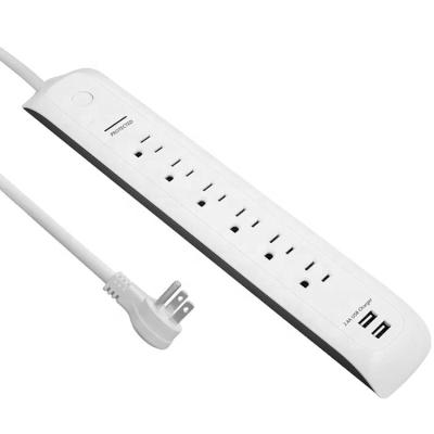 China Residential / General Purpose 2.4A USA Power Strip 6 Way USA Surge Protector Power Strip Surge Protector Module Extension Cord Electrical Protector for sale