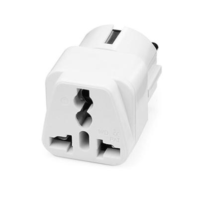 China Commercial Universal To Schuko Round 2 Pins Germany EU Plug Adapter Type-F Type-F To European Travel Conversion Plug for sale