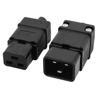 China IEC 320 C19 C20 Socket Power Cable Extension Panel Power Inlets Sockets Connectors Commercial Male Female AC 250V 16A for sale