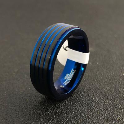 China 2022 Fashionable Wholesale Stainless Steel Ring Retro Titanium Steel Wood Grain Ring Gold Coated Jewelry for sale