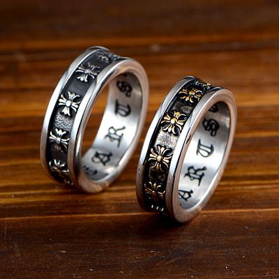 China Hiphop Fashion Modern Lovers Ring Crusader Ring Men's Classic Stainless Steel Titanium Steel Ring For Men for sale