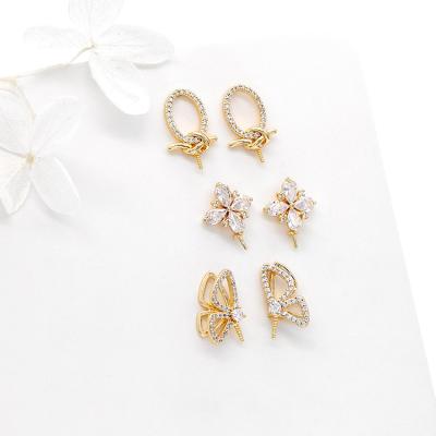 China New FASHIONABLE Style 14K Gold Plated Round Flower Bow Shape Can Set Pearl Earrings for sale