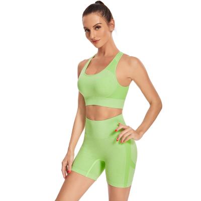 China Breathable 2021 Yoga Set 2 Piece Seamless Ribbed Tracksuit Sport Fitness And Yoga Wear for sale