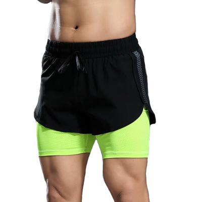 China Breathable Quick-Drying 2 In 1 Gym Shorts Sweat-Wicking Shorts Men's Workout Shorts Two-Layer for sale