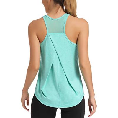 China Round Collar Gym Exercise Sports Sports Shirt Workout Tank Yoga Tops Vest For Women for sale