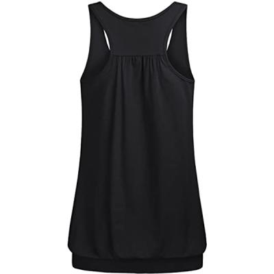 China Breathable Hot Selling Quality Loose Fit Workout Tops Womens Fitness Vest Sleeveless Yoga Top for sale