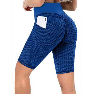 China Wholesale Women's Anti-Wrinkle Grid Butt Lift Women's High Waist Sport Shorts Yoga Pants for sale