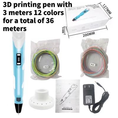 China Hotels China Supply 3D Pen PLA Fill Total 36m Adapter Plug 3D Graffiti Pen for sale