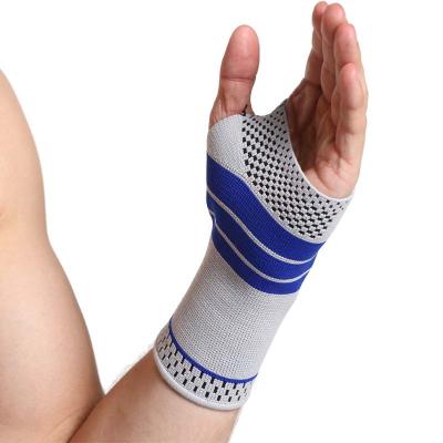 China Hot Selling Adjustable Breathable Compression Elasticity Palm Support Elastic Wrist Support With Silicone for sale