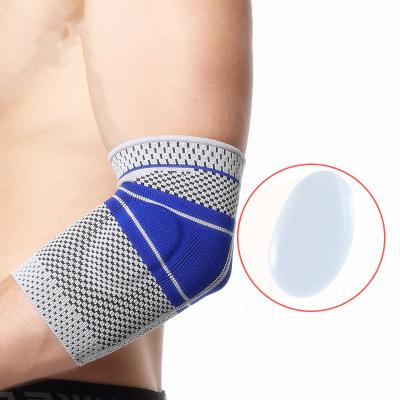 China Breathable Adjustable Nylon Compression Elbow Support Arm Sleeve With Silicone for sale