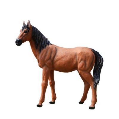 China Simulation World Life Size Outdoor Resin Horse Statue Animal Farm Horse Sculpture Decorative Ornament for sale