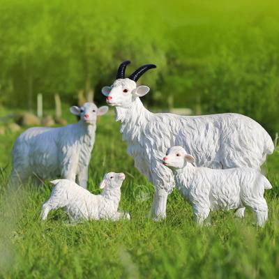 China Worldwide Garden Park Decoration Artificial Outdoor Goat Sheep Sculpture Life Size Fiberglass Resin Statue Animal Ornament for sale