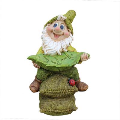 China Europe garden decoration wholesale outdoor resin open ornament cartoon creative green leaf dwarf flower pot for sale