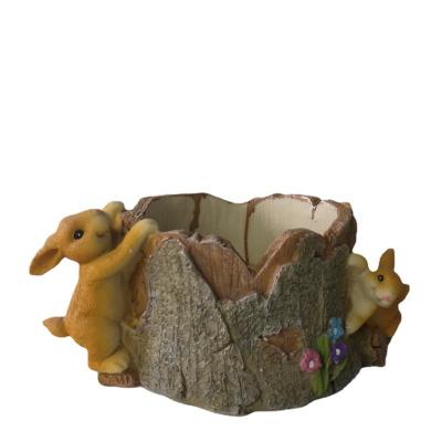 China Worlwide Park Garden Decoration Craft Ornament Fiberglass Mini Squirrel Animal Garden Flower Outdoor Modern Pot for sale