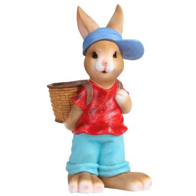 China Europe garden ornaments rabbit garden potted flower pot outdoor balcony yard animal sculpture simulation decoration for sale