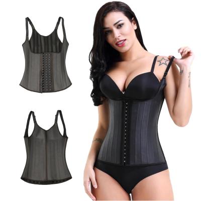 China Best Selling QUICK DRY Steel 25 Boning 3 Waist Trimmer Corset Burning Vest Bustier Hooks Shaper Gear Women Tops for sale