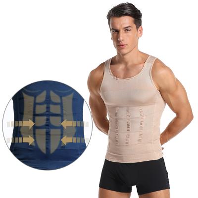 China Solid Color Breathable Compression Slimming Vest Hombre Underwear Shirt Waist Reductora Men's Body Shaper Shapewear for sale