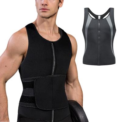 China Wholesale Hot Burning Abdomen Sweat Fitness Waist Trainer Vest QUICK DRY Sauna Corset Body Shaper Compression Tummy Fat For Men for sale