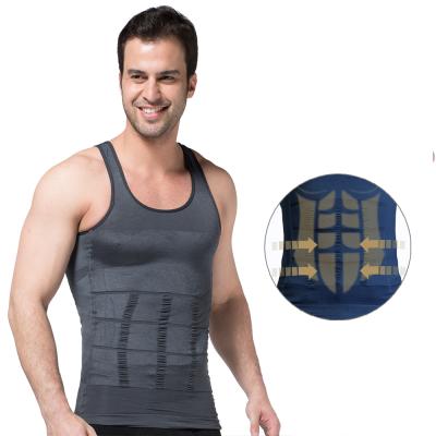 China High Quality Breathable Sports Base Layer Singlet Belly Compression Tank Tops Shaper Underwear Shaper Vest For Men for sale