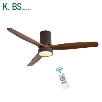 China European Style Iron Solid Wood Ceiling Fan Remote Control Decorative Indoor Industrial Led Air Fan Light for sale