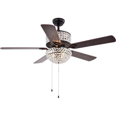 China Wholesale Remote Control Crystal Modern Bedroom Ceiling Air Fan Zhongshan Chandelier 5 Blades With Fan for sale