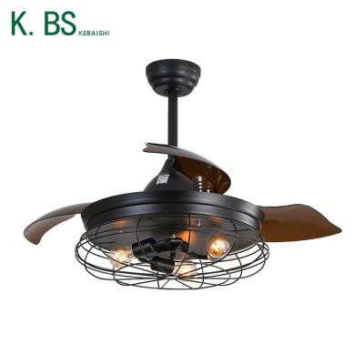 China OEM ODM Fancy Blade 3 Color Temperature Invisible Available Retractable Led Ceiling Chandelier With Fan for sale