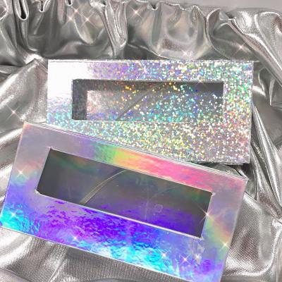 China Factory Wholesale Natural Long Magnetic Eyelash Packaging Case Black Holographic Wick Boxes for sale