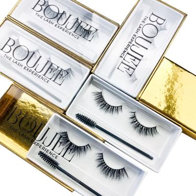 China Full Strip Of 100% Real Soft Handmade 3d Mink Lashes Free Packing Custom Eyelash Wrapping for sale