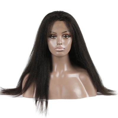 China Good quality full lace front wig kinkystraight HD hair grade 10A transparent lace wig for sale