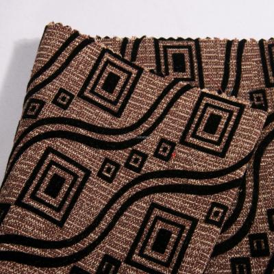 China Blackout African 100% Polyester Flocking Fabric For Sofa Upholstery Fabric for sale