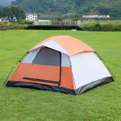 China Outdoor Waterproof Foldable Diagonal Tying Type Polyester Fabric Double Layers Easy To Fix Camping Tent for sale