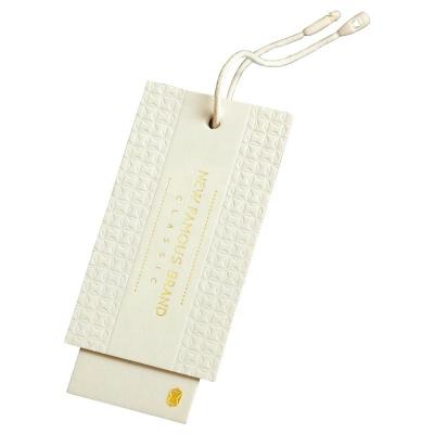 China Sustainable Men's And Women's Clothing Tag Set Craft Paper Children's Clothing Blank Card Set Hanging Cocking Rope for sale