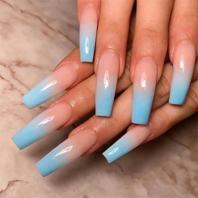 China Skyey Easy Care 24 Piece/Set Gradient Manicure Tip Diy Full Cover Coffin Nail Diy Super Long Ballet Wearable Fingertip for sale