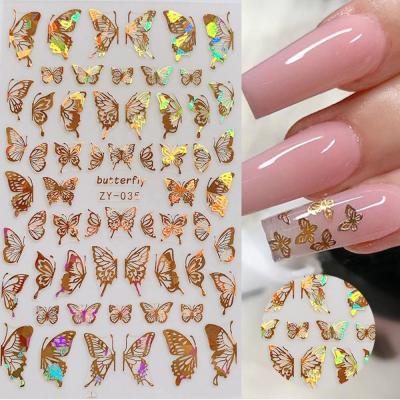 China Ball Multicolor Skyey Care Hair Shipping Press On Nail Metal Decoration Gold Armor Butterfly Nail Heart Sticker for sale