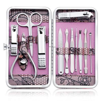 China fingers & toe & eyebrow & the stainless steel nail set nail etc. SkyeyCare Tools 12pcs Travel Grooming Professional Nail Set for sale