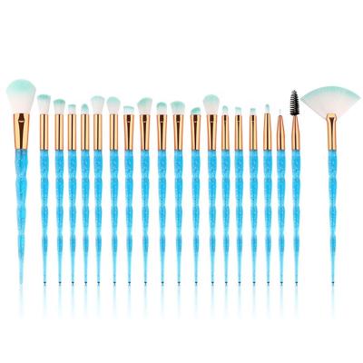 China Angular blush 2021 hot selling 20 new Diamond Transparent Eye Makeup Brushes kits PCS Crystal Make Up Brush Set for sale