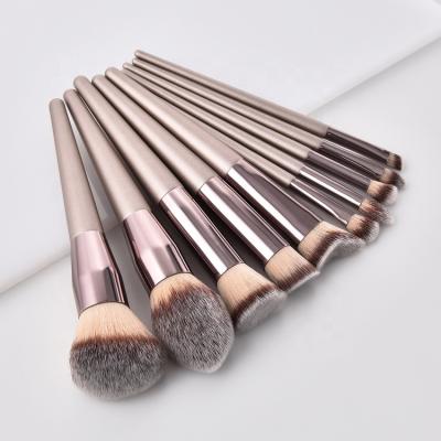 China Wholesale High End Beauty Skin-Friendly 10 PCS Champagne Gold Professional Luxury Makeup Brush Set Custom Logo for sale