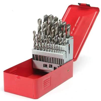 China Metal Straight Drilling 25PC DIN338 1.0-13mm HSS Shank Twist Drill Set for sale