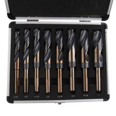 China High Speed ​​Steel Shank Equal Wood Twist Drilling Machine 8 Piece Set In Aluminum Box for sale