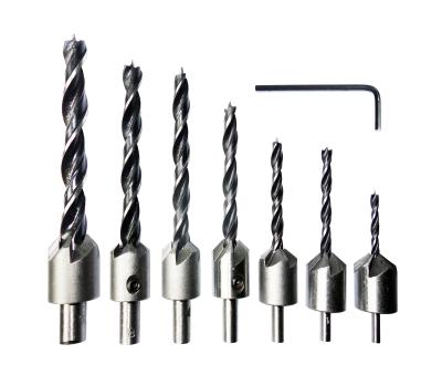 China Woodworking Milling Cutter Drill Bit Set Machine Tools Accessories with Hex Wrench for Plastic, Woodworking Tool by Power Drill (7pcs, 3-10mm) for sale