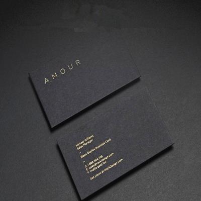 China paper & Luxury Cardboard Texture Standard Business Card With Gold Foil for sale