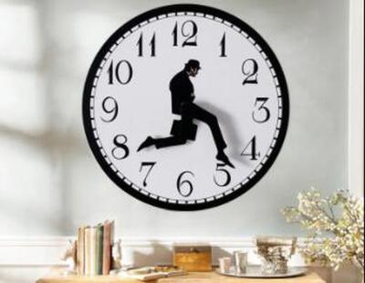 China Antique Style 10 Inch Department Of Walks Silly Interesting Wall Clock A Wall Clock For Bedroom Kitchen Living Room Novelty Home Decor for sale