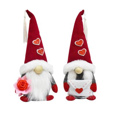 China Art Decor Gnomes 2pcs Valentines Day Gifts Gnome Plush Decorations Valentines Day Decor for Home Living Room for sale