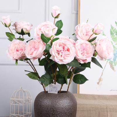 China Europe Rose Artificial Flowers Flower Stem Long Realistic Silk Bridal Bouquet Roses Wedding Stem For Home Wedding Decoration for sale