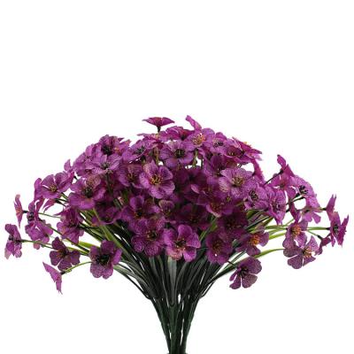 China Europe Artificial Flowers Violet Flower No Fade Plastic Outdoor UV Resistant Plants Garden Porch Window Box Decoration for sale